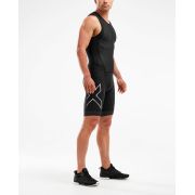 2XU - Costum triathlon barbati Compression Full Zip sleeveless Trisuit - negru