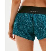 2XU - Short alergare XVENT Free Short 3" W - Rain Spot- Ocean Teal
