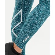 2XU Colanti compresie Print talie medie W - albastru-alb