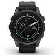 Garmin - epix Pro 42mm Gen 2s Sapphire smartwatch premium AMOLED - ramă gri din titanium DLC si curea din silicon neagră
