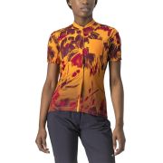 Castelli - tricou ciclism pentru femei, maneca scurta Unlimited Sentiero jersey - portocaliu visiniu barbaresco