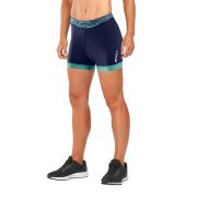 2XU - Pantaloni sport pentru femei - Tri Short Active W - negru turcoaz