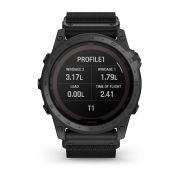 Garmin - Tactix 7 PRO Ballistics Sapphire Solar ceas multisport cu GPS - ramă neagră Titanium DLC și curea din silicon neagră + nailon