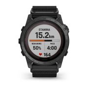 Garmin - Tactix 7 PRO Ballistics Sapphire Solar ceas multisport cu GPS - ramă neagră Titanium DLC și curea din silicon neagră + nailon