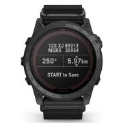 Garmin - Tactix 7 PRO Ballistics Sapphire Solar ceas multisport cu GPS - ramă neagră Titanium DLC și curea din silicon neagră + nailon