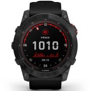 Garmin - fenix 7x Solar ceas multisport cu GPS - ramă gri închis și curea din silicon neagră
