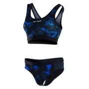 Orca - Costum de baie doua piese pentru Femei Bra &amp; Bikini - print albastru negru