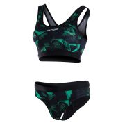 Orca - Costum de baie doua piese pentru Femei Bra &amp; Bikini - print negru verde