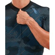 2XU - Aero Cycle Jersey - Tricou ciclism - albastru camuflaj