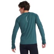 2XU - bluza tehnica pentru barbati cu maneca lunga Ignition Base Layer LS - verde inchis deep jade marle argintiu reflectorizant