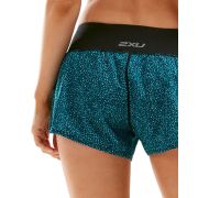 2XU - Short alergare XVENT Free Short 3" W - Rain Spot- Ocean Teal