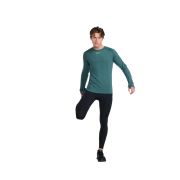 2XU - bluza tehnica pentru barbati cu maneca lunga Ignition Base Layer LS - verde inchis deep jade marle argintiu reflectorizant