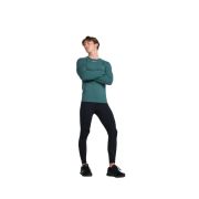 2XU - bluza tehnica pentru barbati cu maneca lunga Ignition Base Layer LS - verde inchis deep jade marle argintiu reflectorizant