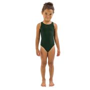 Finis - Costum de baie intreg Fete Bladeback - verde inchis pin solid