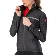 Castelli Squadra Stretch W - jacheta ciclism anti vant pentru femei - gri inchis-negru