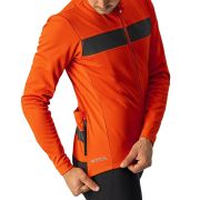 Castelli - jacheta ciclism iarna pentru barbati Raddoppia 3 jacket - portocaliu fiery Negru Reflex