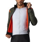 Castelli - jacheta ciclism de iarna Alpha Ros 2 Gore-Tex Infinium wind stopper - verde militar rosu