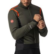 Castelli - jacheta ciclism de iarna Alpha Ros 2 Gore-Tex Infinium wind stopper - verde militar rosu