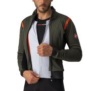 Castelli - jacheta ciclism de iarna Alpha Ros 2 Gore-Tex Infinium wind stopper - verde militar rosu