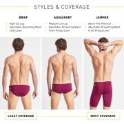 Finis - Slip inot barbati - Brief Solid - Visiniu Cabernet