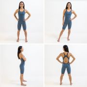 Finis - Costum inot tehnic pentru fete sau femei - Fuse Open Back Kneeskin - gri