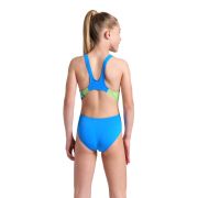 Arena - costum baie intreg pentru fete - Star Shaped Swimsuit Swim Tech - Blue River I Soft Green I Multi