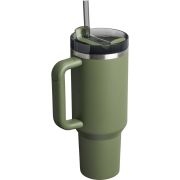 Stanley - termos tip sticla cu pai - Quencher H2.0 Tumbler - Verde negru - 1.18L