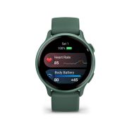 Garmin - vivoactive 6 smartwatch cu GPS și AMOLED - ramă și carcasă verde Jasper - bratara din silicon verde Jasper
