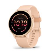 Garmin - vivoactive 6 smartwatch cu GPS și AMOLED - ramă și carcasă roz Metallic Pink Dawn - bratara din silicon roz Pink Dawn