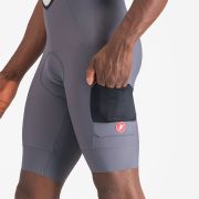 Castelli - pantaloni ciclism scurti cu bretele - Unlimited Cargo Bibshort - 15-35 gr C - gri inchis Smokey