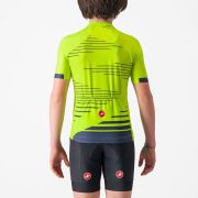 Castelli - tricou ciclism maneca scurta copii - Aero Kid Jersey - verde lime | albastru