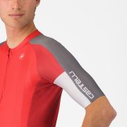 Castelli - tricou ciclism maneca scurta regular fit - Entrata 6 Jersey - rosu | gri