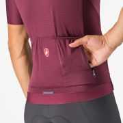 Castelli - tricou ciclism maneca scurta tailored fit - Espresso Jersey - 18-35 gr C - bordo | argintiu