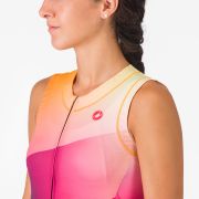 Castelli - costum triatlon fara maneci - Free Sanremo 3 W Suit Sleeveless - negru | portocaliu vivid