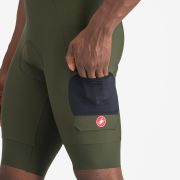 Castelli - pantaloni ciclism scurti cu bretele - Unlimited Cargo Bibshort - 15-35 gr C - verde Deep Green