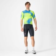 Castelli - tricou ciclism maneca scurta regular fit - Vortice Jersey - albastru | verde lime