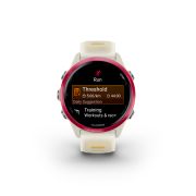Garmin Forerunner 570 - 42 mm - ceas multisport cu GPS si AMOLED - alb mango roz Raspberry Aluminium with Translucent Bone | Mango Band