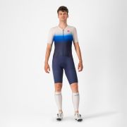 Castelli - costum triatlon cu maneca scurta - Pr 2 Speed Suit - albastru | alb