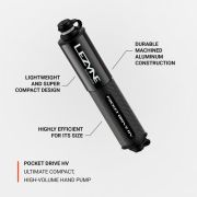 Lezyne - mini pompa - Hand Pump CNC Pocket Drive HV - gri