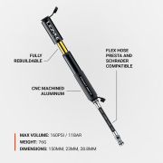 Lezyne - mini pompa - Hand Pump CNC Pocket Drive - 160 psi | 11 bar - gri