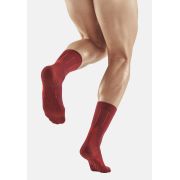 CEP - sosete compresie medii - pinstripe socks running mid cut - red