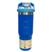 Stanley - termos tip sticla cu pai - Flip Straw Tumbler - albastru intens azur - 890 ml - Personalizat Trisport - Garmin
