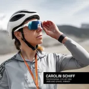 Ochelari de soare electro fotocromatici React Swiss OPTRAY ICE - lentila albastra si rama alba