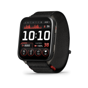 Garmin - Venu X1 - smartwatch cu GPS și AMOLED - Negru cu spate din titan argintiu și curea din nailon ComfortFit neagră