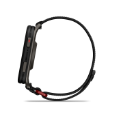 Garmin - Venu X1 - smartwatch cu GPS și AMOLED - Negru cu spate din titan argintiu și curea din nailon ComfortFit neagră