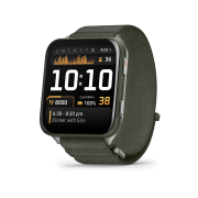 Garmin - Venu X1 - smartwatch cu GPS și AMOLED - Moss cu spate din titan argintiu și curea din nailon ComfortFit Moss