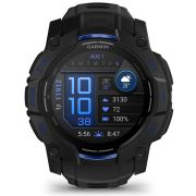 Garmin INSTINCT 3 - 50 mm AMOLED - Whitestone cu curea neagră / albastru intens - smartwatch robust cu GPS