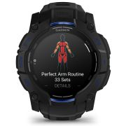 Garmin INSTINCT 3 - 50 mm AMOLED - Whitestone cu curea neagră / albastru intens - smartwatch robust cu GPS