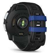 Garmin INSTINCT 3 - 50 mm Solar - Whitestone cu curea neagră/albastru intens - smartwatch robust cu GPS