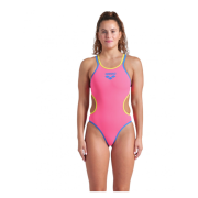 Arena - costum inot femei intreg - W One Double Cross Back One Piece - Bright Coral | Purple | Blue cosmo